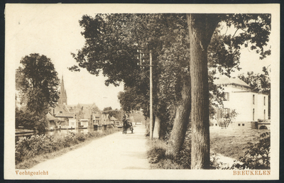 17192 Gezicht op het Zandpad te Breukelen, met links de Vecht en rechts een deel van het huis Gunterstein.